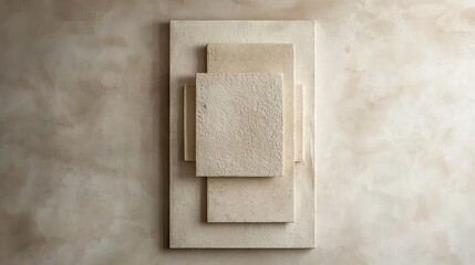 Poster - Light beige textures layered in a minimalist design, giving a warm, inviting vibe that feels natural and soothing, perfect for creating a calm space