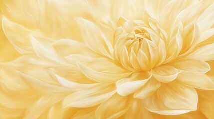 Close up view of a pale yellow flower, with intricate details of delicate petals,  featuring soft lighting and a smooth texture, ideal for backgrounds, fabrics, and delicate designs