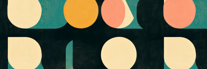 Poster - Seamless pattern of alternating circles and rectangles for modern design projects