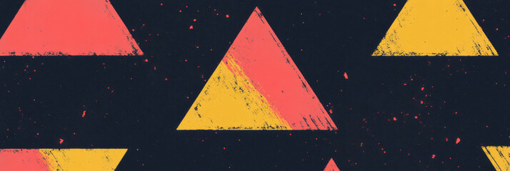Poster - Seamless pattern of inward-pointing triangles in vibrant colors suitable for banners