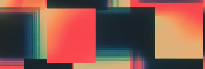 Poster - Pattern of overlapping squares creates an abstract layered effect
