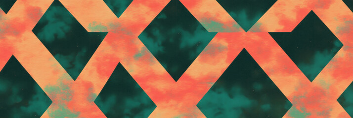 Poster - Colorful seamless pattern of large triangles creating star-like shapes for decorative use