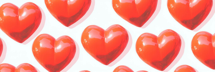 Poster - Seamless pattern design featuring large hearts in an organized arrangement for creative projects