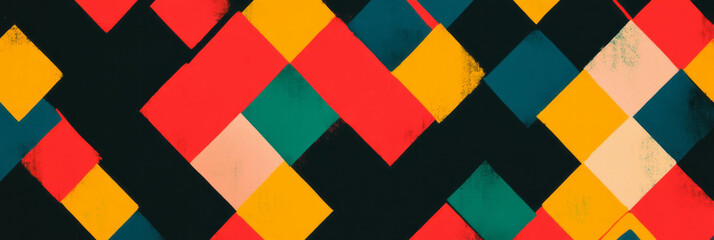 Poster - Pattern of small diamonds in dynamic diagonal arrangement for modern backgrounds