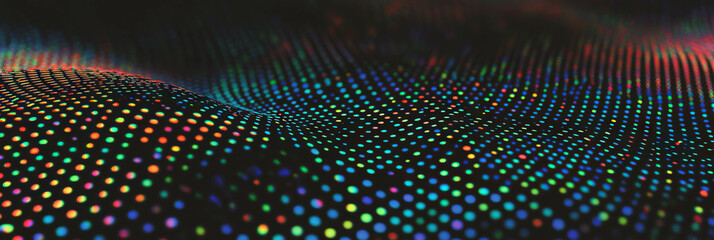 Poster - Gradient seamless pattern of small circles transitioning from dark to light for banners