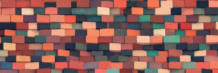 Poster - Seamless pattern of small rectangles arranged in a brick-like design for banners and backgrounds