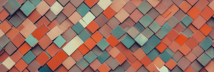 Aufkleber - Seamless brick-like pattern of small rectangles in vibrant colors for design projects