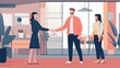 © Sarawut - Warm onboarding moment as a confident business manager greets a new team member with a handshake in a modern workspace, reflecting teamwork and inclusion.