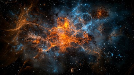 Aufkleber - Cosmic particles in action deep space abstract art celestial environment expansive viewpoint universal concept
