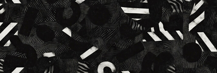 Aufkleber - Intricate interlocking floral patterns with African designs in black and white shades