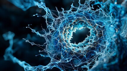 Fototapete - Dynamic geometric shapes expanding and contracting abstract setting digital art vibrant colors close-up view fluid motion