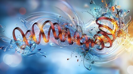 Poster - Dynamic lines of energy expanding and contracting in abstract art vibrant background digital creation fluid perspective