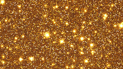 A seamless close-up of a gold glitter texture, shiny and sparkling with golden hues. Tiny glitters catch the light, creating an elegant, luxurious effect. birthday, Celebration