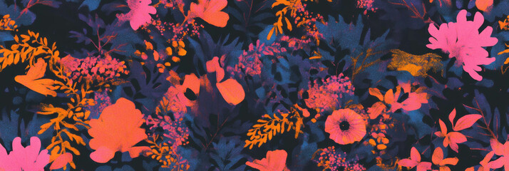 Poster - Intricate seamless floral pattern featuring vibrant African inspired designs