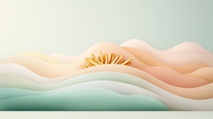 Poster - gentle waves of pastel colors abstract landscape digital art serene environment soft viewpoint tranq