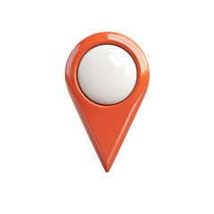 Poster - Glossy orange location pin icon with white center, ideal for maps