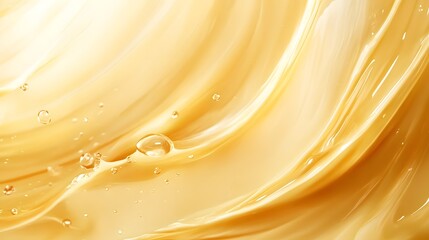 Poster - Captivating abstract image showcasing a flowing golden liquid with dynamic motion and luminous effervescent waves that create a mesmerizing shimmering and vibrant visual experience