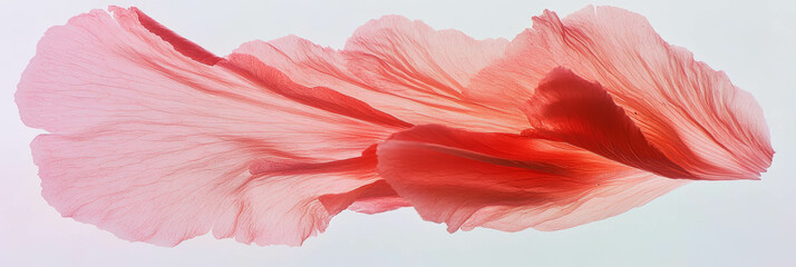 Aufkleber - Torn sakura petal delicately placed on textured white background for a serene aesthetic