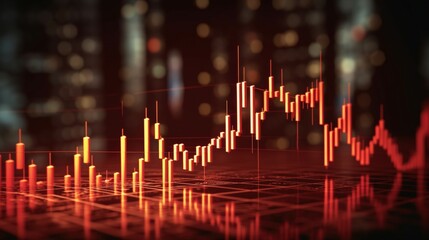 Poster - financial crisis and economic downturn illustrating declining business trends with stock market data