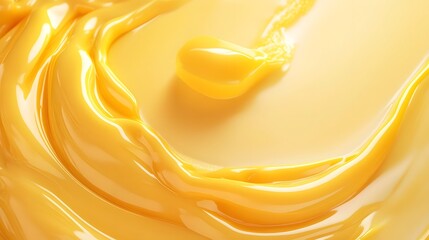 Aufkleber - Captivating Liquid Gold Mesmerizing Swirls of Vibrant Flowing Abstraction  This dynamic contemporary image showcases a mesmerizing and ethereal display of liquid like forms in a stunning golden hue
