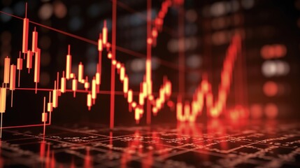 Poster - financial crisis impact on business performance with declining graphs representing market trends and