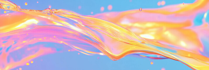 Poster - Dynamic flowing lines and colorful splashes create vibrant excitement in abstract art