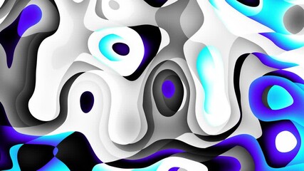 Fototapete - Liquid psychedelic pattern of curved lines. Looping Motion. Moving liquid pattern with curved lines. Spots and curved lines move in
