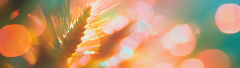Poster - Beautiful blurred wheat field bathed in golden light with soft textures for creative backgrounds