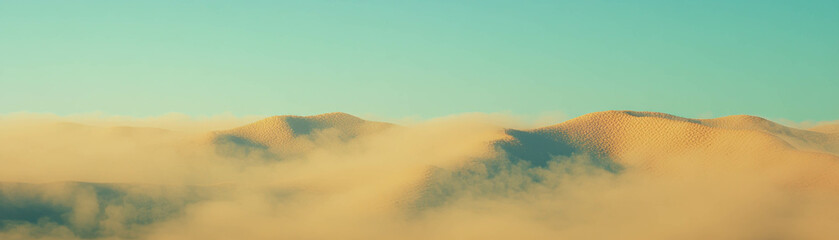 Poster - Softly blurred landscape through fog with serene hues and gentle outlines