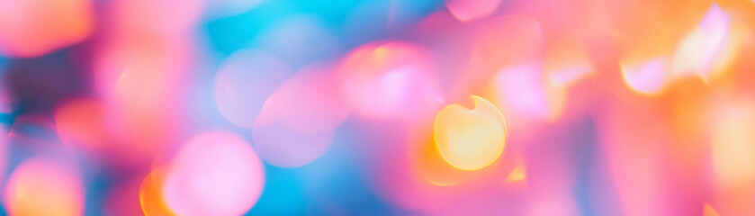 Poster - Blurred sunset sky with vibrant orange and pink hues merging into deep blue tones at dusk