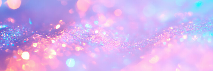 Poster - Blurred texture of ice crystals with delicate bokeh patterns and bright reflections