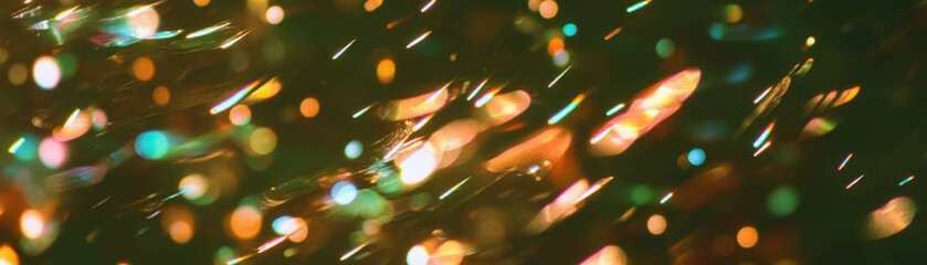 Poster - Blurred rain texture with streaks of light against a dark background for creative banners