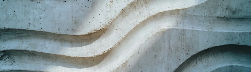Poster - Unique board-formed cement showcasing wood grain texture and distinct patterns under bright light