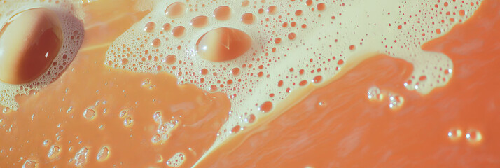 Poster - Bright bronze cement wall texture on light orange background for creative design use