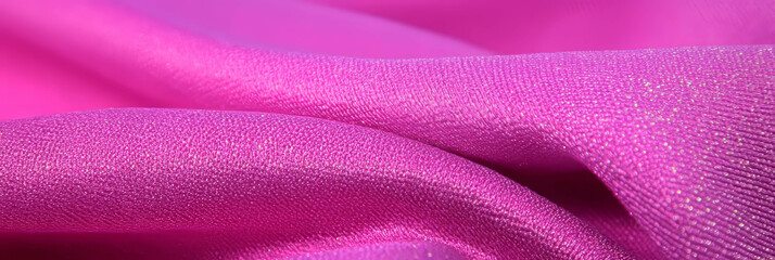 Aufkleber - Bright fuchsia cotton fabric with a smooth sateen finish creating a vibrant background