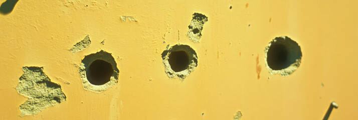 Poster - Bright gold cement wall texture features shiny surface with yellow background