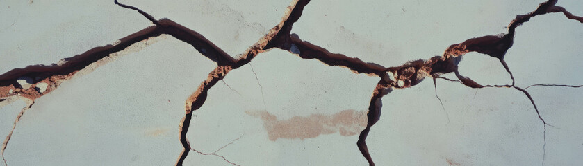 Aufkleber - Cracked cement surface with varied depths and textures for creative backgrounds