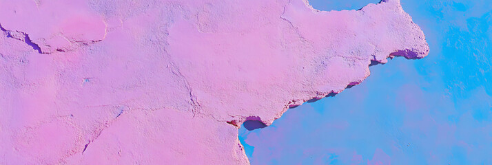 Poster - Dark purple cement wall texture with rough uneven surface on light blue background