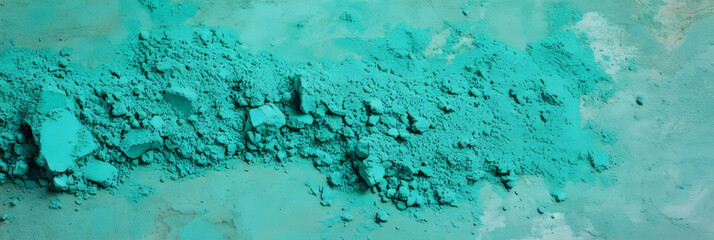 Poster - Dark turquoise cement wall texture on light gray background for creative design applications