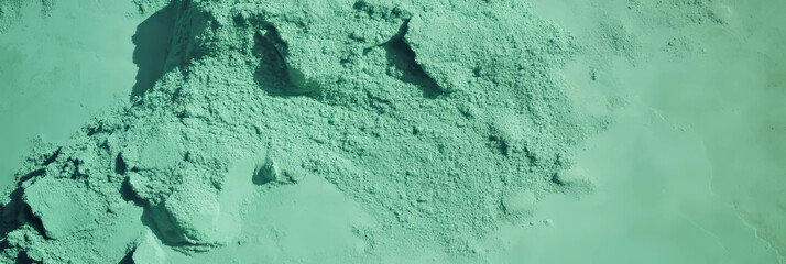 Poster - Deep emerald green cement wall texture on light blue background for creative use