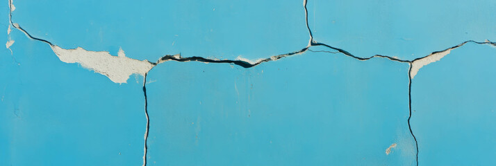 Poster - deep navy blue cement wall texture with light blue background creates a bold visual contrast