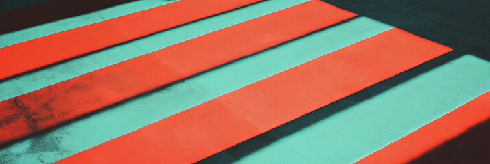 Poster - Diagonal lines and geometric patterns create dynamic visual direction and energy
