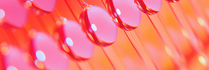 Poster - Droplets arranged in a uniform grid on a bright background for creative projects