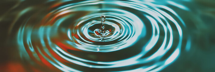 Poster - Droplets create mesmerizing concentric circles on a bright background