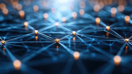 Aufkleber - A visually captivating representation of interconnected networks, featuring glowing nodes and intricate lines against a dark backdrop.