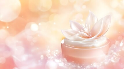 Aufkleber - Delicate and Romantic Pink Flower Blooming with Soft Fluffy Petals and Pastel Hues Against a Blurred Dreamy Background  Elegant Serene and Feminine Floral Closeup