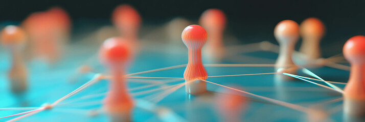 Poster - Dynamic network of interconnected pieces symbolizing collaboration and strategy development