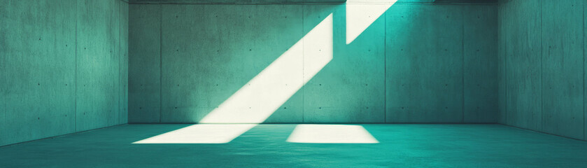 Poster - Empty room with concrete walls and dramatic light casting shadows