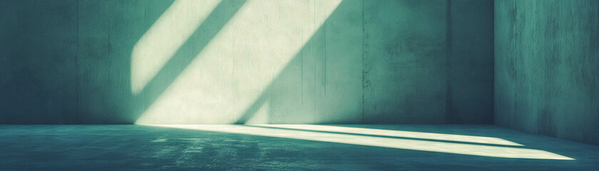 Poster - Soft light illuminates an empty room with textured walls and floor