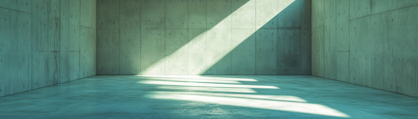 Aufkleber - Bright and spacious empty room with light reflections on polished stone floor